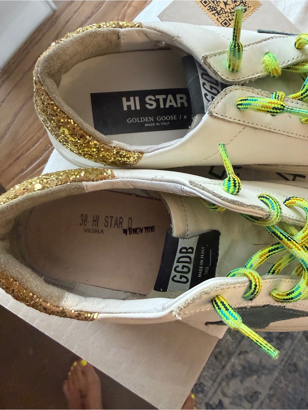 Golden Goose high star with green suede star size 8 - Picture 4 of 7